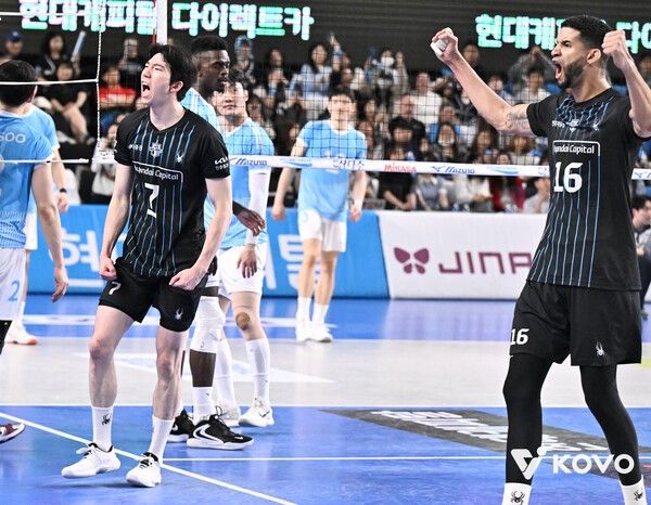 현대캐피탈 허수봉과 레오. /사진=KOVO