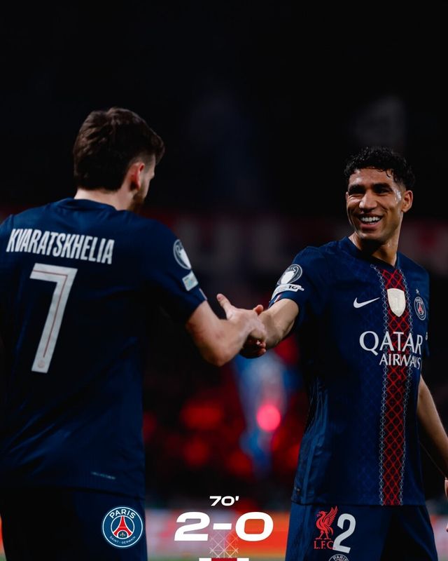 PSG의 두 번째 골을 기록한 흐비차 크바라츠헬리아. /사진=파리 생제르맹(PSG)