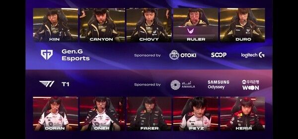 8일 서울 종로구 치지직 롤파크에서 열린 '2026 리그 오브 레전드 챔피언스 코리아' 정규 시즌 2경기 1세트, 젠지 e스포츠가 6개월 만에 재개된 ‘LCK 빅매치’에서 T1을 상대로 압도적인 운영과 준비된 밴픽 전략을 앞세워 1세트를 가져갔다.(▲젠지 & T1=1:0). /사진=네이버 치지직 라이브영상 캡처