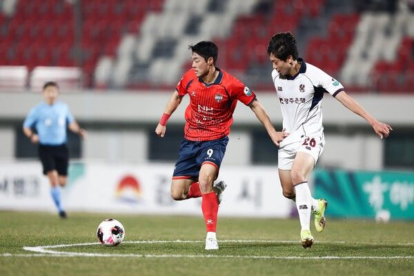 김천상무 10기 이건희가 K리그 통산 100경기 출전을 달성했다. /사진=김천상무