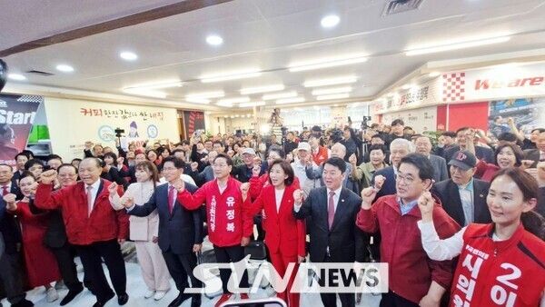 유정복 후보 '정복캠프' 개소식/사진=인천시출입연합기자단