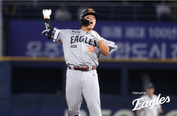 28일 한화 강백호가 창원 NC파크에서 열린 NC 다이노스와 2026 신한 SOL KBO리그 방문경기에서 2회초 동점 솔로 홈런을 날렸다.(▲한화 강백호 / 4타수 2안타, 1홈런, 4타점, 1득점) /사진=한화 이글스
