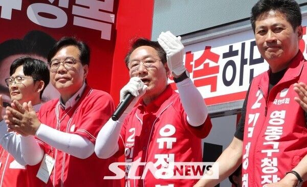 유정복 인천시장 후보 영종 집중유세/사진=캠프