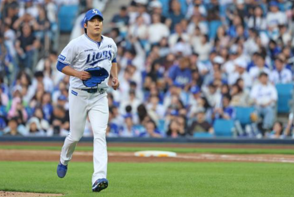 삼성 라이온즈 원태인이 키움 히어로즈와의 홈경기에서 6이닝 무실점 투구를 보였다./사진=삼성라이온즈