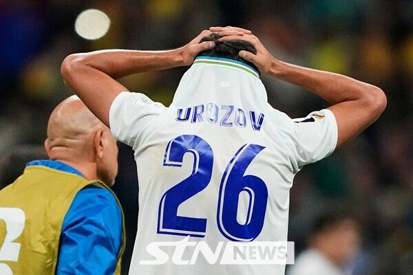 2026 국제축구연맹(FIFA) 북중미 월드컵 1차전에서 콜롬비아에 3-1로 패배한 우즈베키스탄. /사진=뉴시스(AP)