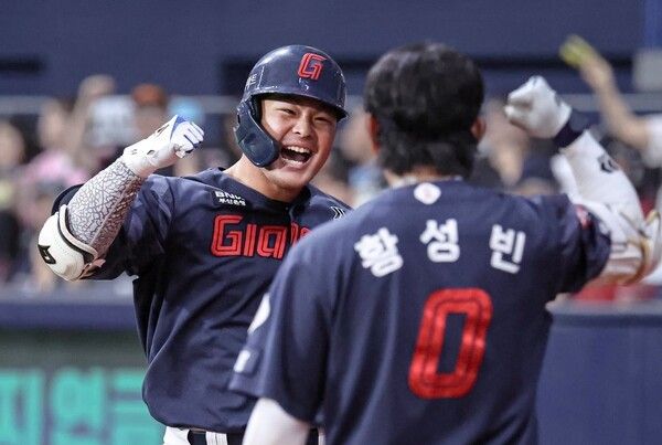 21일 롯데가 서울 고척스카이돔에서 열린 2026 신한 SOL KBO리그 키움과 원정경기에서 6-3으로 승리했다. (▲롯데 김동현, 2타수 2안타 1홈런 1득점 3타점 2볼넷). /사진=롯데 자이언츠
