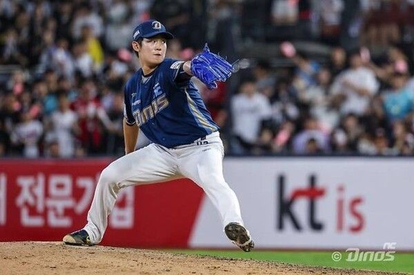 NC는 3일 대구 삼성라이온즈파크에서 열린 2026 신한 SOL KBO리그 삼성과의 원정경기에서 연장 10회 접전 끝에 6-4로 승리했다. (▲NC 신영우, 3이닝 43구 5탈삼진 1볼넷). /사진=NC 다이노스