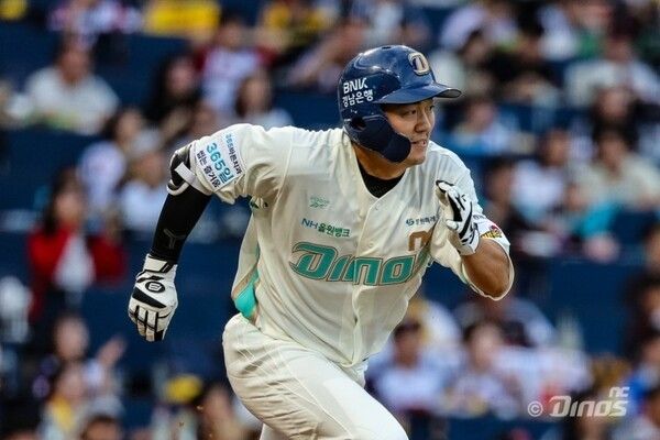 6일 NC가 창원NC파크에서 열린 2026 신한 SOL KBO리그 LG와의 주말 3연전 두 번째 경기에서 8-5로 승리했다. (▲NC 오장한, 1타수 1안타 1홈런 1득점 2타점). /사진=NC 다이노스