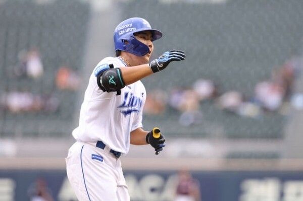 삼성 함수호가 10일 2026 KBO 퓨처스 올스타전서 2회 솔로홈런을 쳐낸 뒤 그라운드를 돌고 있다. /사진=삼성 라이온즈