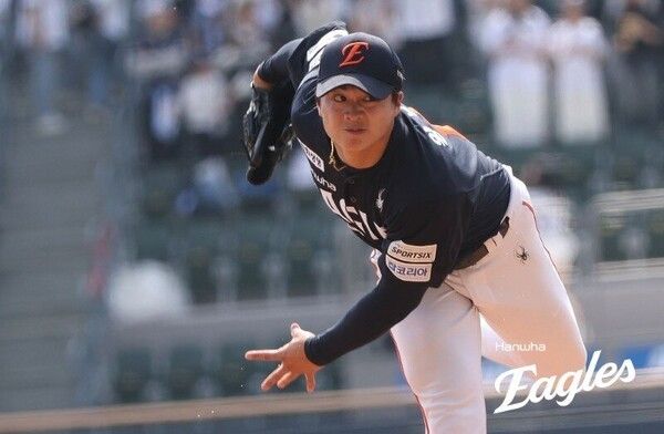 한화 이글스의 아시아쿼터 투수 왕옌청. 이번 아시안게임에서 대만 국가대표로 활약하게 됐다. /사진=한화이글스