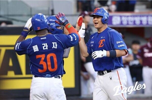 19일 한화와 키움이 대전 한화생명볼파크에서 열린 2026 신한 SOL KBO리그 주말경기 맞대결에서 연장 11회 난타전 끝에 9-9로 비겼다. (▲한화 노시환 5타수 1안타 1홈런 2득점 4타점 1볼넷 2삼진). /사진=한화 이글스