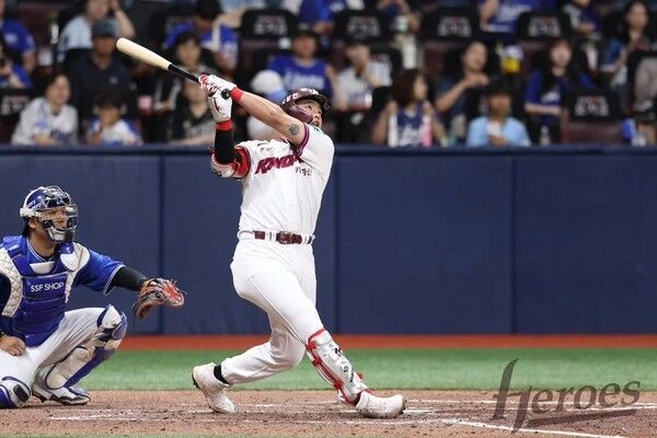 22일 키움이 서울 고척스카이돔에서 열린 2026 신한 SOL KBO리그 삼성과 홈경기에서 3-1로 승리했다. (▲키움 김웅빈 4타수 2안타 1홈런 1득점 1타점 2삼진). /사진=키움 히어로즈
