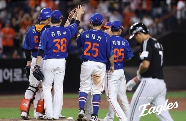 26일 한화가 대전 한화생명볼파크에서 열린 2026 신한 SOL KBO리그 LG와의 주말 3연전 마지막 경기에서 14-4로 크게 이겼다.(▲한화이글스). /사진=한화 이글스