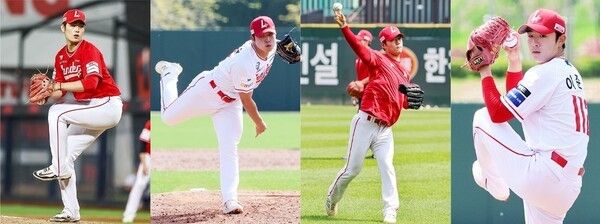 일본으로 파견된 SSG의 유망주 투수들. 왼쪽부터 최용준, 김도현, 변건우, 이준기. /사진=SSG 랜더스