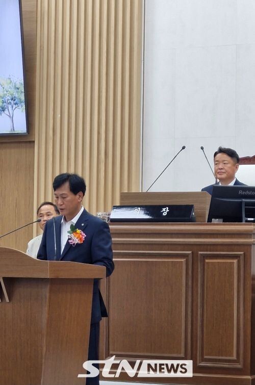 김진규 검단구청장 축사. /사진=STN