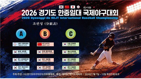 2026 경기도 한중일대 국제야구대회. /사진=경기도야구소프트볼협회