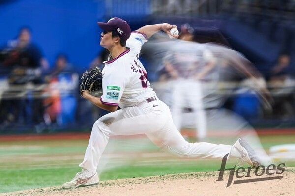 12일 키움이 서울 고척스카이돔에서 열린 2026 신한 SOL KBO리그 LG와의 홈경기에서 4대3으로 역전승했다. (▲키움 선발투수 전준표, 5이닝 80구 1피안타 4탈삼진 5볼넷). /사진=키움 히어로즈
