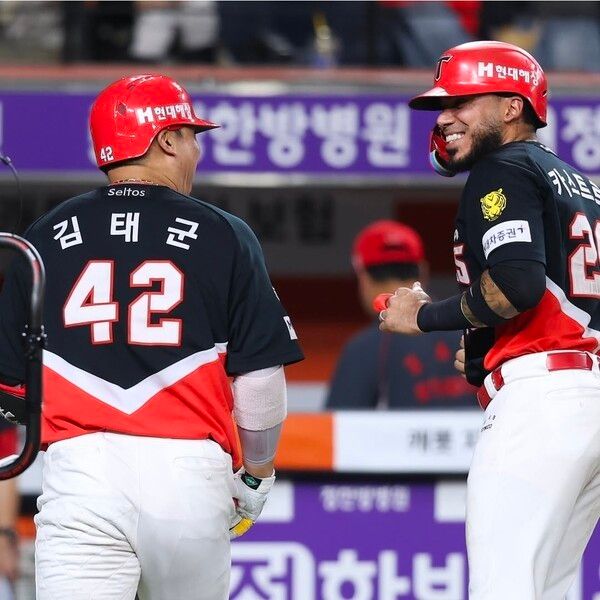 20일 KIA가 대전 한화생명볼파크에서 열린 2026 신한 SOL KBO리그 한화와의 원정경기에서 10대6으로 이겼다. (▲기아 김태군 1타수 1홈런 1안타 1득점 3타점 1볼넷). /사진=기아 타이거즈