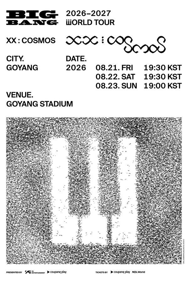 그룹 빅뱅의 데뷔 20주년 기념 콘서트 'BIGBANG 2026-2027 WORLD TOUR IN GOYANG'의 공식 홍보 포스터. /사진=YG엔터테인먼트