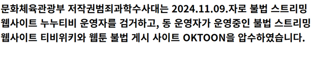 불법사이트 누누티비 운영자 검거