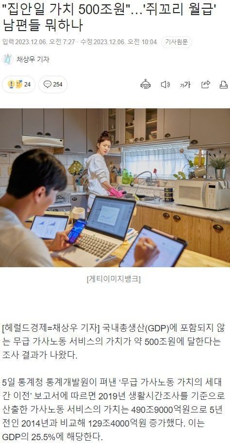 Internet_20241214_162756_1.jpeg 집안일 가치 500조원, \'쥐꼬리월급\' 남편들 뭐하나