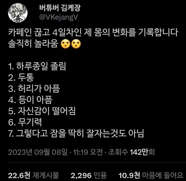 카페인을 끊자 몸에 생긴 놀라운 변화