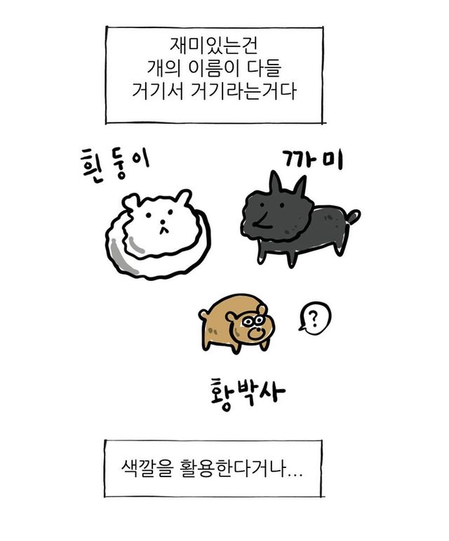 조석이 제일 좋아하는 강아지 이름