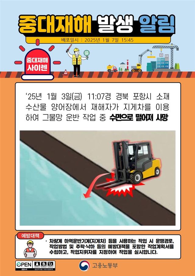 2025년 1월, 중대재해 발생 알림 모음.........JPG