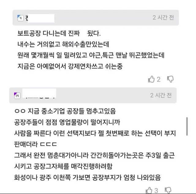 요즘 경기 심상치않다는 중소기업들