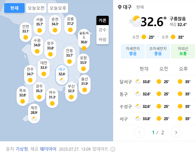 1.png 서울에 완패 당한 대구 날씨 근황 ㄷㄷㄷ