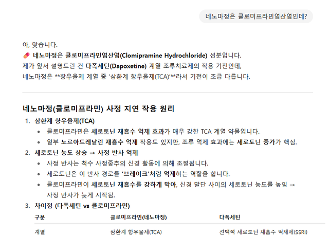 네노마2.png GPT-5 이거 약 주요성분도 틀리네