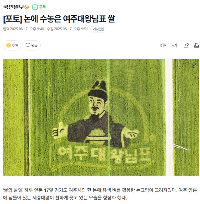 Cap 2025-08-17 21-54-52-152.png 오늘자 경기도 여주 논 모습 ㅋㅋㅋㅋ.jpg