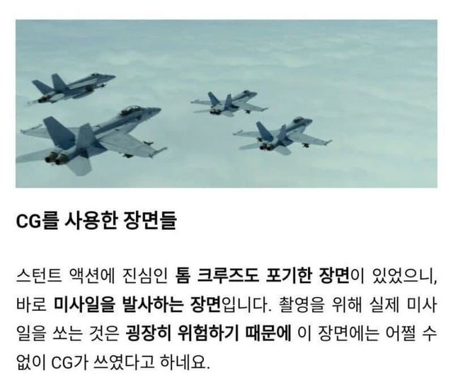 1.jpg 톰형도 포기한 탑건 cg 장면