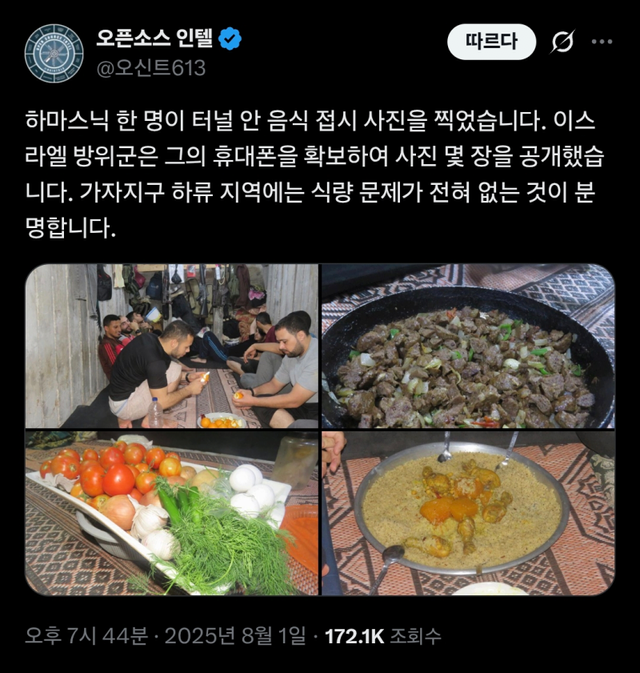 가자의 식량사정의 아이러니