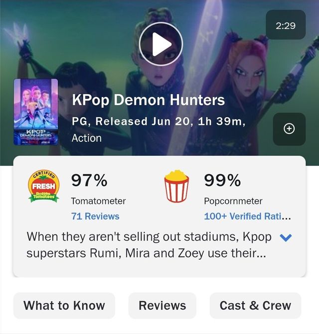 Screenshot_20250827_093255_Chrome.jpg 케데헌 로튼 토마토 팝콘지수 99%