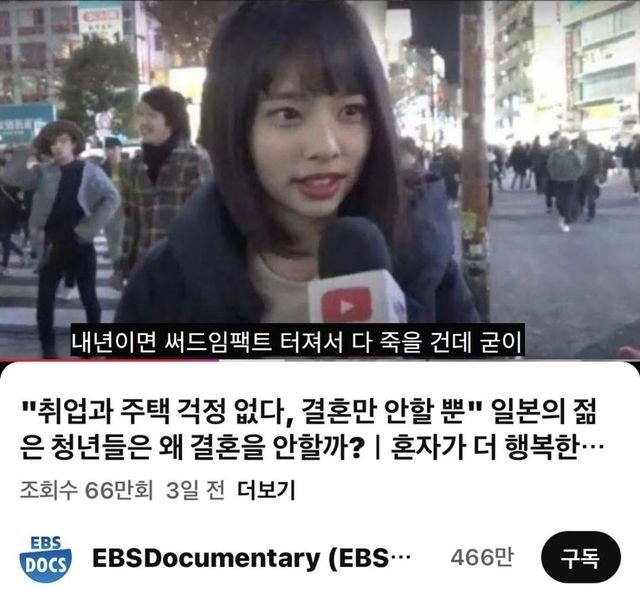 일본 젊은이들이 결혼 안하는 이유