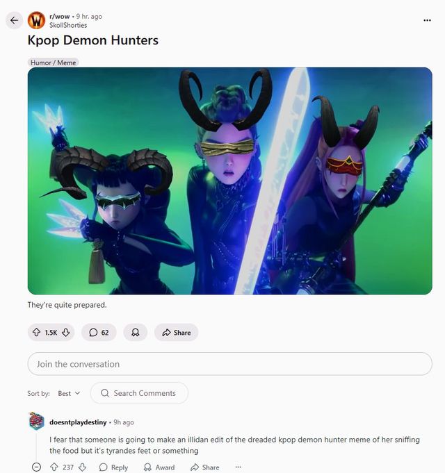 6a1be9d3a89700242e80e04b3dec2ebe.webp.ren.jpg 케데헌 패러디 한 WOW 레딧 근황