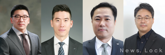 (왼쪽부터)&nbsp;&nbsp;구본혁 예스코홀딩스 대표이사 CEO 부회장,&nbsp;구동휘 LS MnM 대표이사 CEO 부사장,&nbsp;김병옥 LS마린솔루션·LS빌드윈 CEO 상무,&nbsp;박찬성 LS e-Mobility Solutions(이모빌리티솔루션) CEO 전무. LS그룹 제공 [뉴스락]