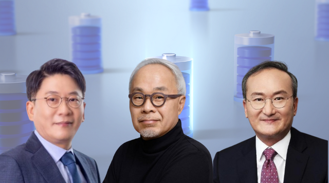 (왼쪽부터) 김동명 LG에너지솔루션 대표, 최주선 삼성SDI 대표, 이석희 SK온 대표. 각 사 제공 [뉴스락 편집]