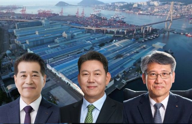 (왼쪽부터) 장인화 포스코그룹 회장, 서강현 현대제철 사장, 최삼영 동국제강 대표. 각 사 제공 [뉴스락 편집]
