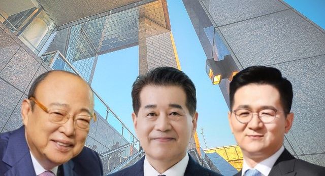 (왼쪽부터) 김승연 한화그룹 회장, 장인화 포스코그룹 회장, 조원태 한진그룹 회장. 각 사 제공 [뉴스락 편집]