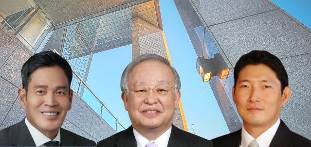 (왼쪽부터) 정용진 신세계그룹 회장, 손경식 CJ그룹 회장, 조현준 효성그룹 회장. 각 사 제공 [뉴스락 편집]