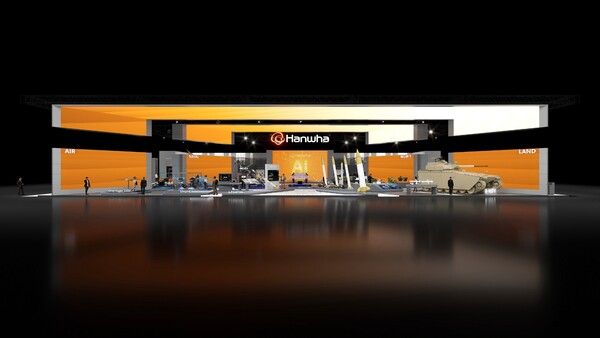 20~24일 일산 킨텍스에서 열리는 ‘서울 국제 항공우주 및 방위산업 전시회(ADEX) 2025’ 한화 부스 조감도. 한화에어로스페이스 제공 [뉴스락]