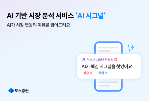 토스증권은 인공지능 기술을 활용한 시장 분석 서비스 ‘AI 시그널’을 출시했다. 토스증권 제공 [뉴스락]