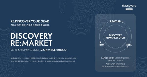 디스커버리 익스페디션이 자원 절약과 환경 보호 위한 중고 거래 플랫폼&nbsp;'디스커버리 리마켓'을 오픈했다. 디스커버리 제공 [뉴스락]