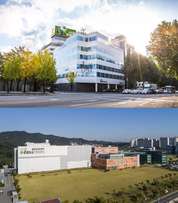 (상)대웅제약 전경, (하)셀트리온제약 전경. 각 사 제공 [뉴스락]