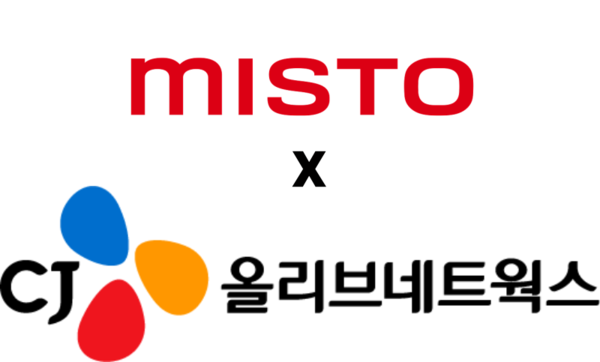 (위)미스토홀딩스 로고 (아래)CJ올리브네트웍스 로고. 각 사 제공 [뉴스락]