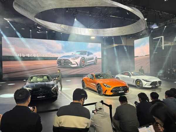 2025&nbsp;서울모빌리티쇼에서 진행된&nbsp;메르세데스-벤츠 프레스 데이 현장.&nbsp;사진=강동완 기자 [뉴스락]
