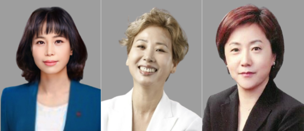 왼쪽부터 롯데칠성음료 송효진 사내이사, 롯데칠성음료 박찬주 사외이사, 롯데웰푸드 손은경 사외이사. [뉴스락 편집]