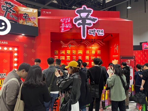 대한민국 라면박람회에 참가한 농심의 부스 전경. 사진=심우민 기자 [뉴스락]